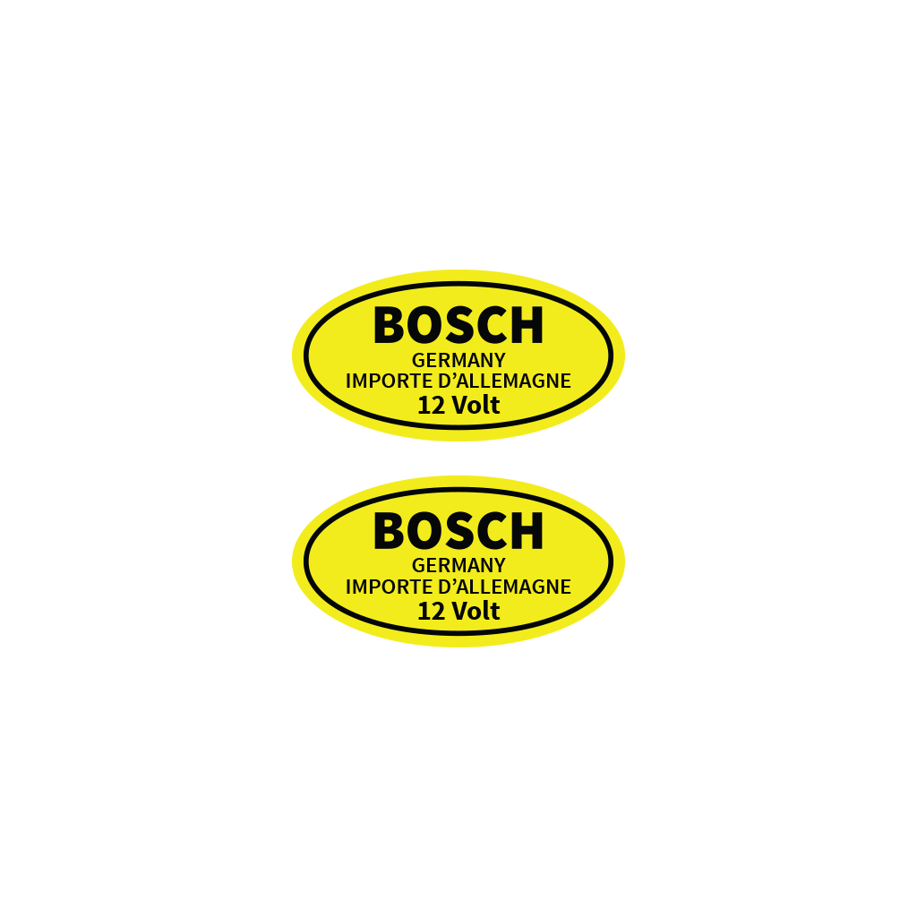 12V Bosch Coil Decal in Yellow - 2 Pack — for classic Volkswagens