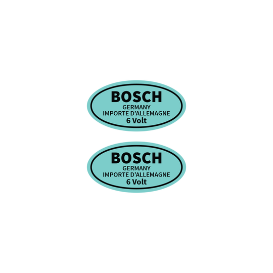 6V Bosch Coil Decal in Blue - 2 Pack — for classic Volkswagens