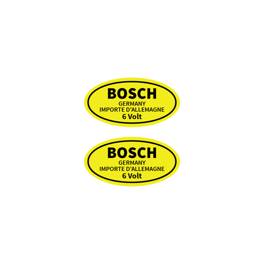 6V Bosch Coil Decal in Yellow - 2 Pack — for classic Volkswagens