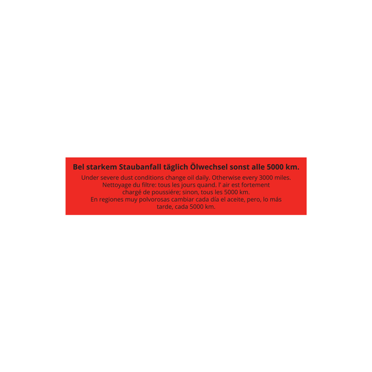 Oil Bath Air Cleaner Decal — Rectangular — for classic Volkswagens